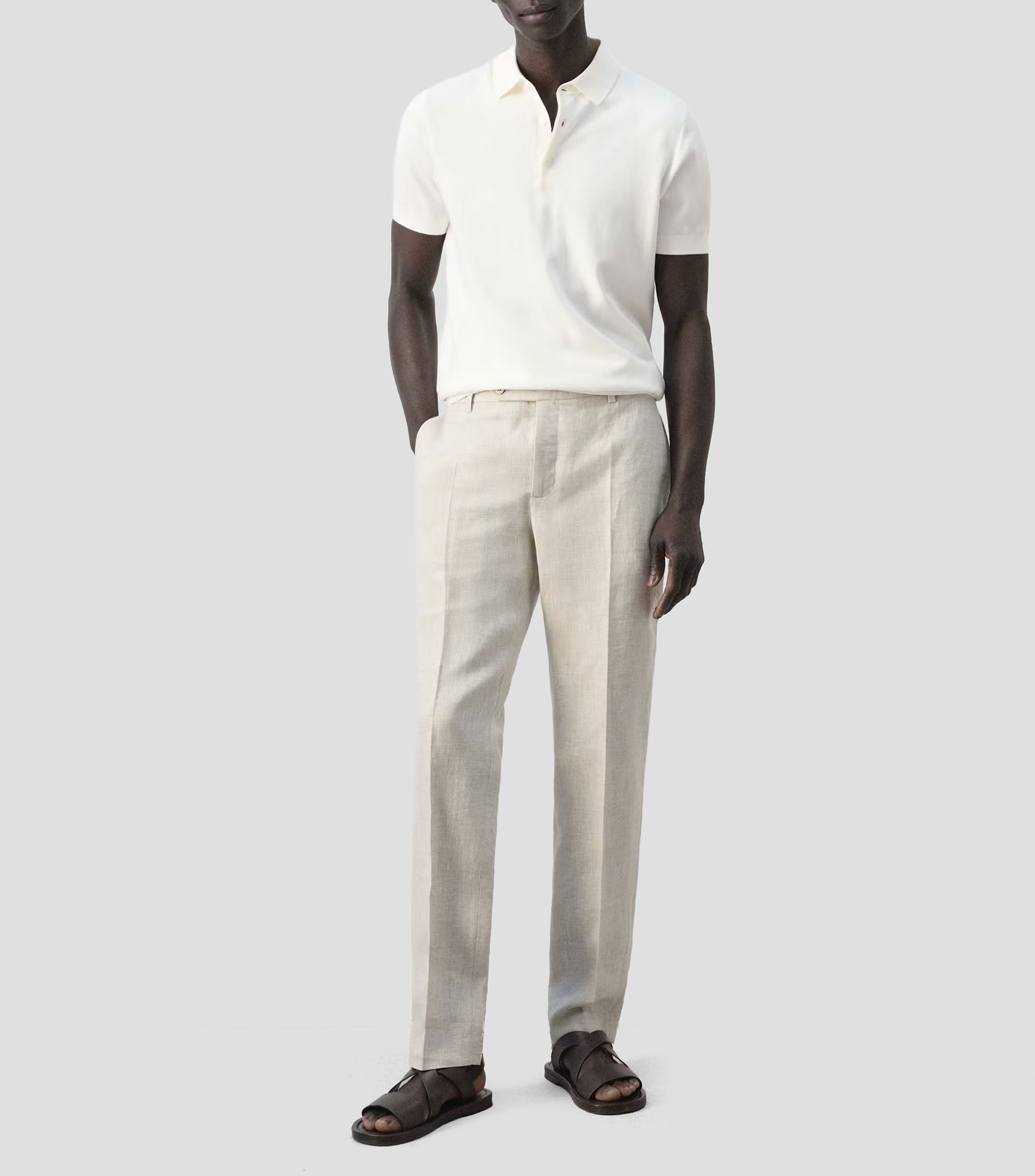 Playera tipo polo manga corta lisa Hombre